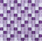 Square Multi Shade Glass Mosaic Tile for Kitchen Backsplashes, Bathroom Walls, Spa, Pool (Purple Rain)